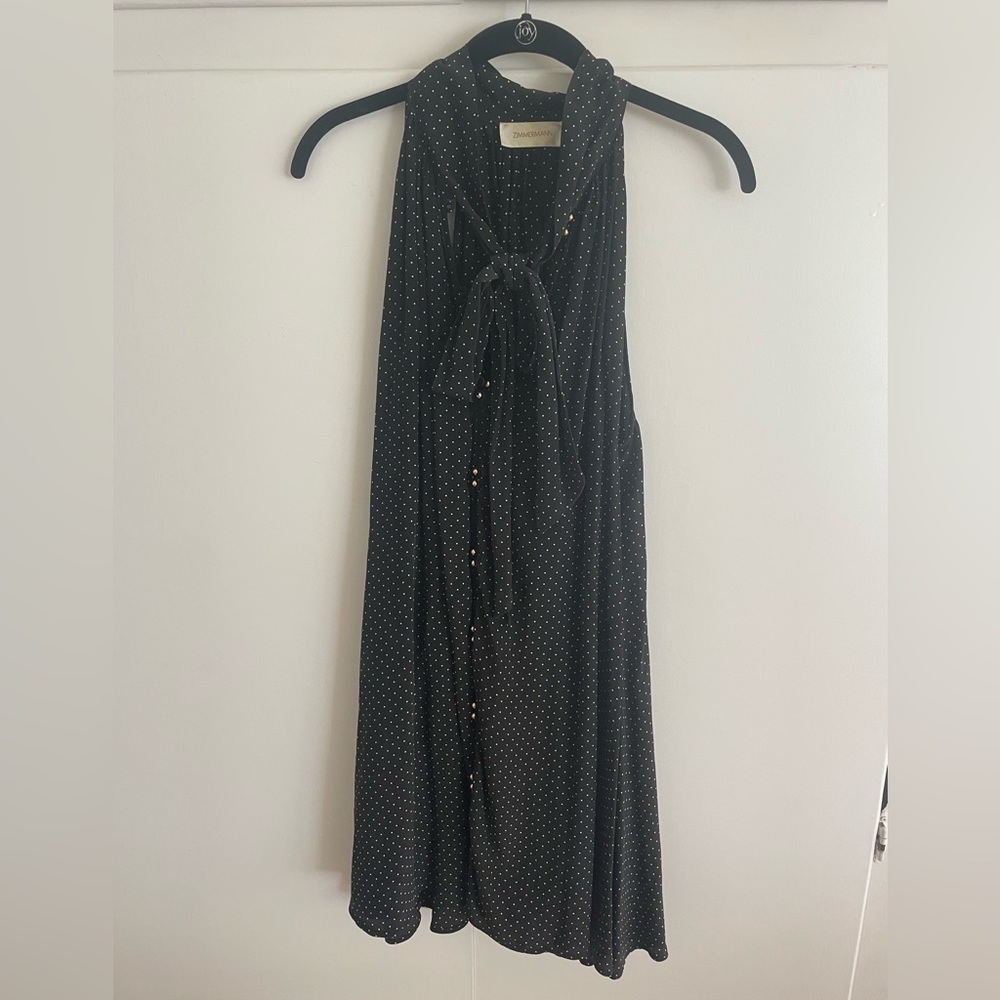 Zimmermann black and white polka dot slip dress